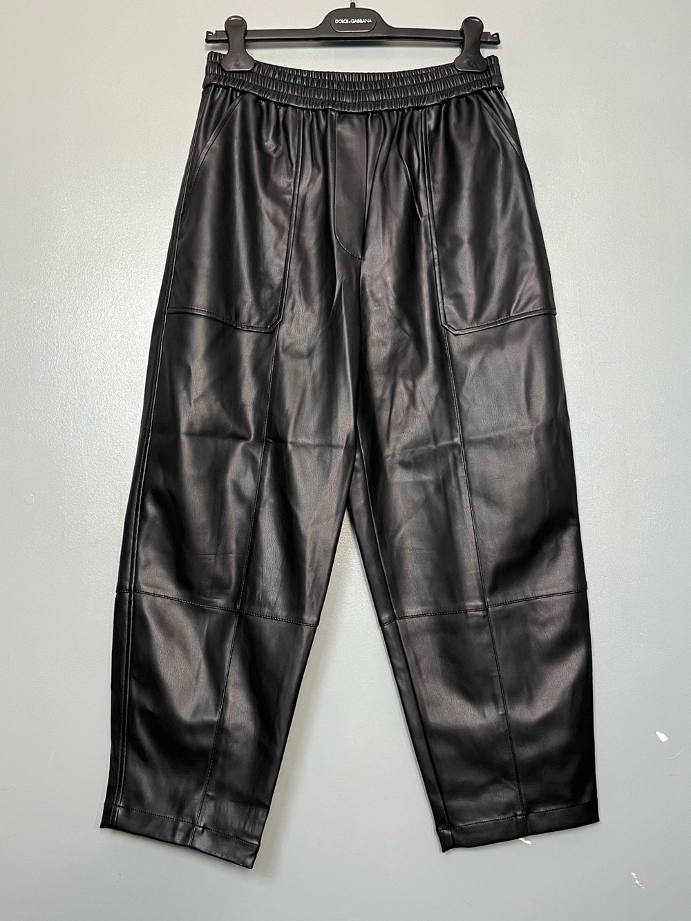 3.1 Philip Lim NWT Faux Leather Barrel Leg Pull On Trousers Balloon Pants Size M - Picture 2 of 9